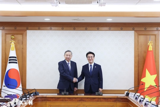 Tổng Bí thư Tô Lâm hội kiến Thủ tướng Hàn Quốc Kim Min Seok