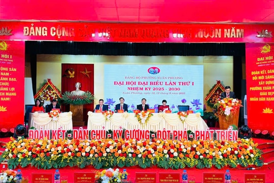 168 đảng viên dự Đại hội Đảng bộ phường Xuân Phương lần thứ I
