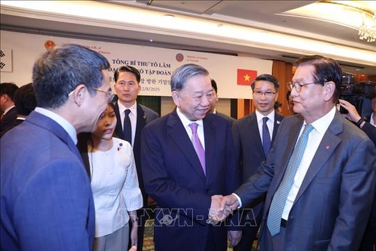 Tổng Bí thư Tô Lâm gặp gỡ lãnh đạo một số tập đoàn lớn của Hàn Quốc