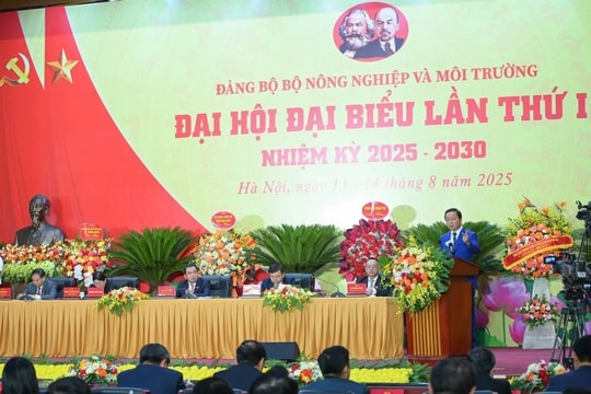 Đại hội Đảng bộ Bộ Nông nghiệp và Môi trường lần thứ I, nhiệm kỳ 2025-2030 Nông nghiệp môi trường phải trở thành động lực phát triển bền vững, tiên phong kinh tế xanh