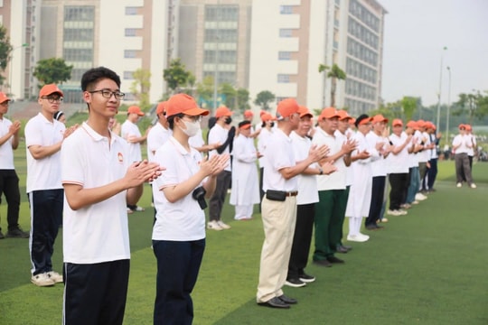 Khối diễu hành Đại Đoàn kết toàn dân tộc hăng hái luyện tập chuẩn bị cho đại lễ 2/9