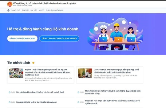 Sắp ra mắt Cổng thông tin hỗ trợ cá nhân, hộ kinh doanh và doanh nghiệp