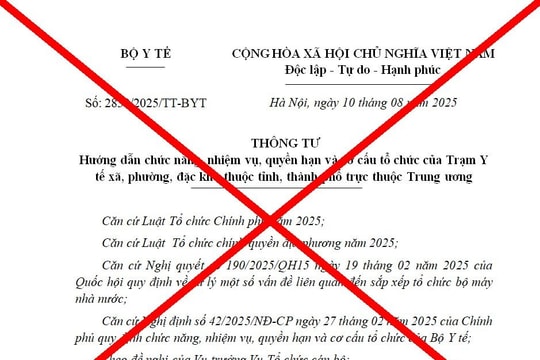 Bộ Y tế cảnh báo về văn bản giả mạo liên quan chức năng, nhiệm vụ của trạm y tế xã, phường