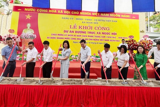 Xã Ngọc Hồi khởi công đường trục 64 tỷ đồng mừng Quốc khánh