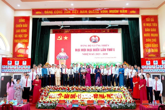 Đại hội đại biểu Đảng bộ xã Ứng Thiên lần thứ I, nhiệm kỳ 2025-2030: Phát huy nội lực, đoàn kết xây dựng Ứng Thiên phát triển vững mạnh, toàn diện