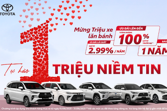 Trước thềm kỷ niệm 30 năm, Toyota tung loạt ưu đãi lớn cho khách mua xe trong tháng 8