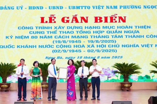 Phường Ngọc Hà (Hà Nội) Gắn biển công trình khu liên hợp Cung Thể thao tổng hợp Quần Ngựa