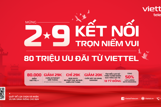 Viettel tung 80 triệu ưu đãi mừng đại lễ 2-9