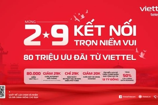 Viettel tung 80 triệu ưu đãi mừng đại lễ Quốc khánh 2/9