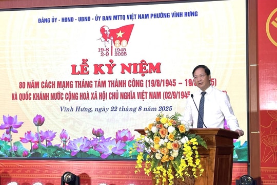 Tự hào 80 năm Cách mạng Tháng Tám, phường Vĩnh Hưng quyết tâm đổi mới và phát triển