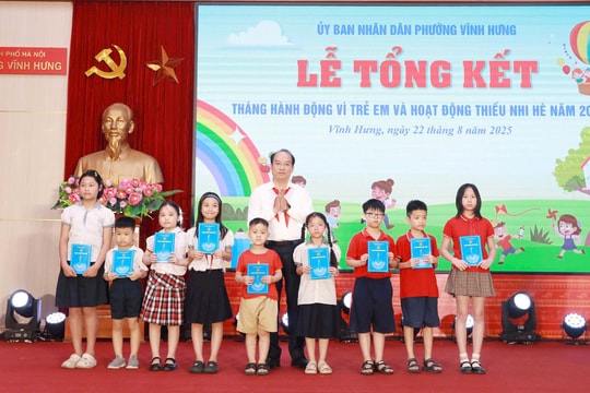 Phường Vĩnh Hưng chăm lo để thiếu nhi phát triển toàn diện
