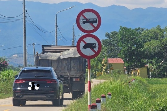 Đà Nẵng Tăng cường xử lý xe tải "đại náo" đường ĐH6 có biển báo cấm