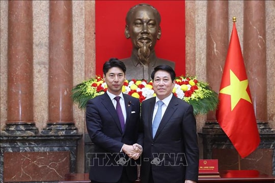 Chủ tịch nước Lương Cường tiếp Trưởng ban Thanh niên Đảng Dân chủ tự do Nhật Bản