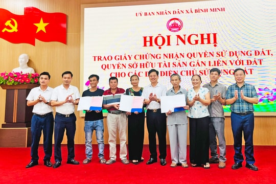 Xã Bình Minh đẩy nhanh việc cấp "sổ đỏ" cho người dân