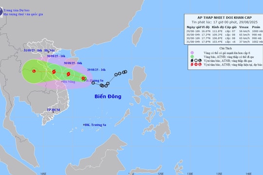 Áp thấp nhiệt đới mạnh thành bão, miền Bắc, miền Trung mưa lớn