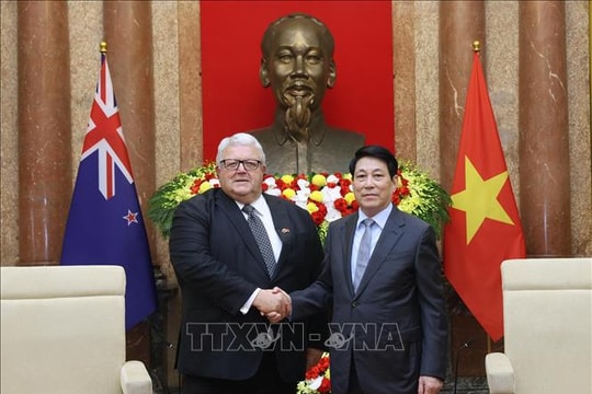 Chủ tịch nước Lương Cường tiếp Chủ tịch Quốc hội New Zealand