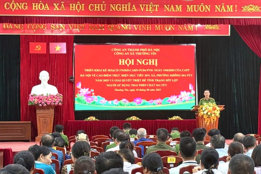 Công an xã Thường Tín triển khai đợt cao điểm thực hiện mục tiêu xã không ma tuý