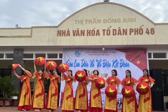 Hà Nội Phụ nữ xã Thư Lâm rạng rỡ đồng diễn dân vũ mừng Quốc khánh