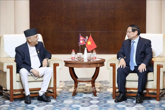 Thủ tướng Phạm Minh Chính hội kiến Thủ tướng Nepal Khadga Prasad Sharma Oli
