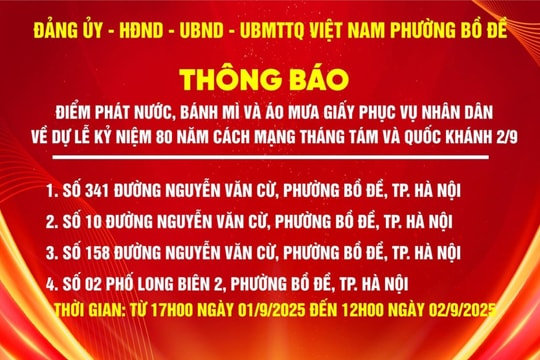 4 điểm phát nước, bánh mì, áo mưa phục vụ người dân xem A80 tại Bồ Đề