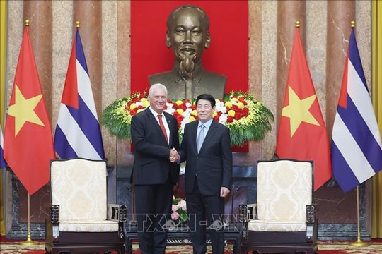 Chủ tịch nước Cuba Miguel Díaz-Canel Bermúdez hội kiến Chủ tịch nước Lương Cường
