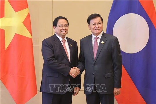 Thủ tướng Phạm Minh Chính hội kiến Tổng Bí thư, Chủ tịch nước Lào Thongloun Sisoulith