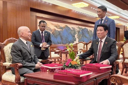 Chủ tịch nước Lương Cường gặp lãnh đạo các nước tại Lễ kỷ niệm chiến thắng phát xít
