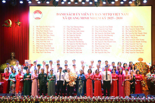 Đại hội MTTQ xã Quang Minh lần thứ I, nhiệm kỳ 2025 - 2030: Phát huy sức mạnh đại đoàn kết toàn dân tộc