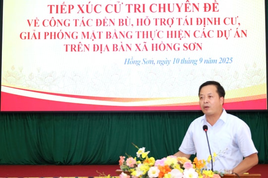 Xã Hồng Sơn tiếp xúc, đối thoại các hộ dân về giải phóng mặt bằng