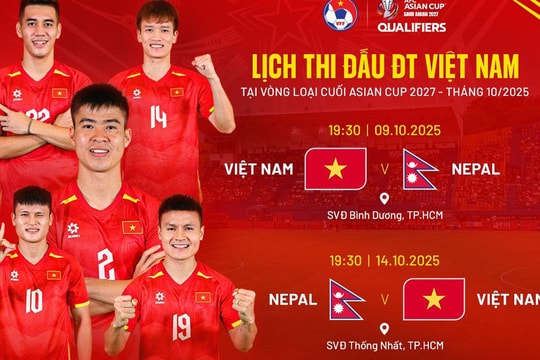 AFC xác nhận đội tuyển Việt Nam đá 2 trận với Nepal trên sân nhà