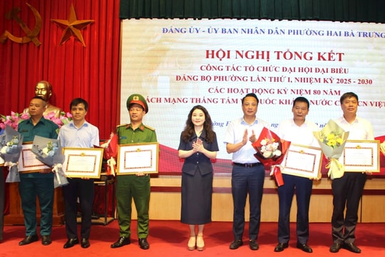 Khen thưởng tập thể, cá nhân có thành tích trong tổ chức Đại hội Đảng bộ phường và hoạt động A80