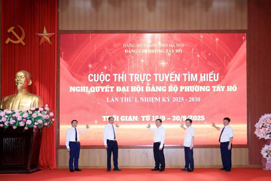 Tiên phong ứng dụng công nghệ, phường Tây Hồ phát động Cuộc thi tìm hiểu Nghị quyết trực tuyến