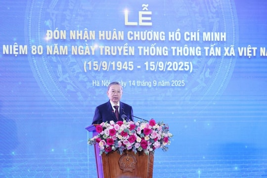 Phát biểu của Tổng Bí thư Tô Lâm tại Lễ đón nhận Huân chương Hồ Chí Minh và Kỷ niệm 80 năm Ngày truyền thống TTXVN