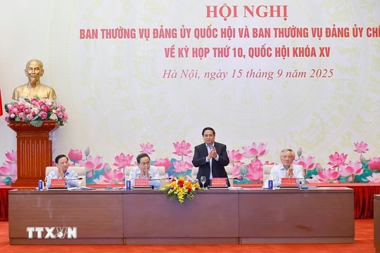Hội nghị Ban Thường vụ Đảng ủy Quốc hội và Ban Thường vụ Đảng ủy Chính phủ chuẩn bị kỳ họp thứ 10