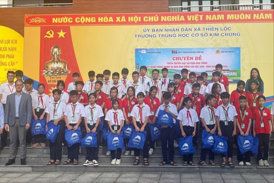 Xã Thiên Lộc: Tuyên truyền Luật Trật tự, an toàn giao thông cho học sinh