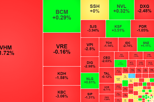 Phiên ngày 16-9, VN-Index giảm điểm