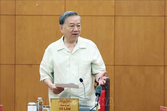 Tổng Bí thư Tô Lâm làm việc với Ban Thường vụ Đảng ủy Chính phủ
