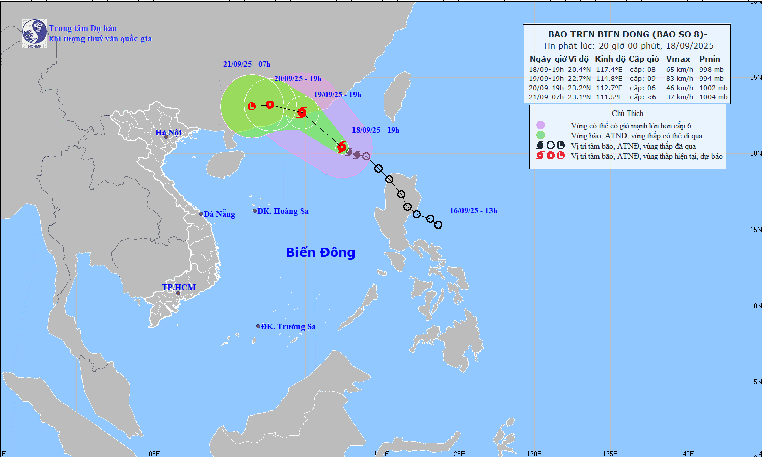 Bão số 8 ít có khả năng ảnh hưởng đến Hà Nội