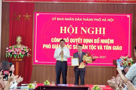 Hà Nội: Công bố quyết định bổ nhiệm Phó Giám đốc Sở Dân tộc và Tôn giáo