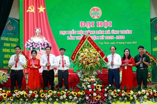 Đại hội Hội Nông dân xã Ứng Thiên nhiệm kỳ 2025-2030 : Hướng tới nông nghiệp sạch, nông dân số, môi trường xanh