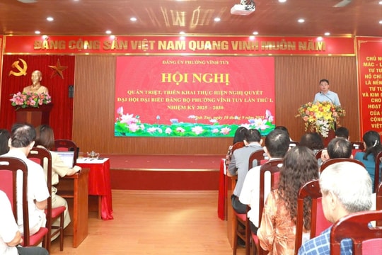 Phường Vĩnh Tuy triển khai thực hiện Nghị quyết Đại hội đại biểu Đảng bộ lần thứ I