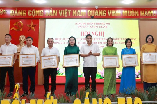Xã Đại Thanh: 51 tập thể, cá nhân được khen thưởng về công tác tổ chức Đại hội Đảng