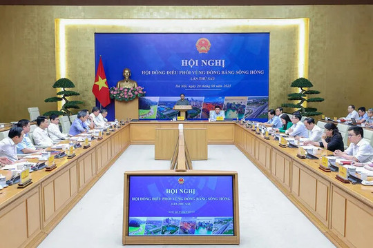 Thủ tướng chủ trì Hội nghị lần thứ 6 Hội đồng điều phối vùng Đồng bằng sông Hồng