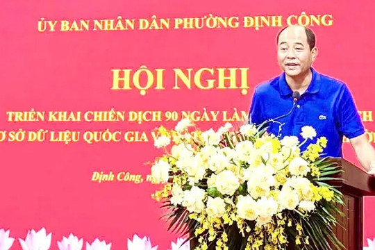 Phường Định Công triển khai Chiến dịch 90 ngày làm giàu, làm sạch Cơ sở dữ liệu quốc gia về đất đai