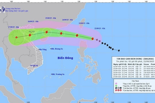 Tin báo mới nhất: Siêu bão Ragasa đạt cấp 17 khi vào Biển Đông, sóng cao trên 10m, biển động dữ dội