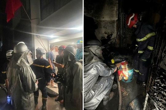 Cháy nhà ở Tây Hồ: Cảnh sát dập lửa cứu 1 người thoát nạn