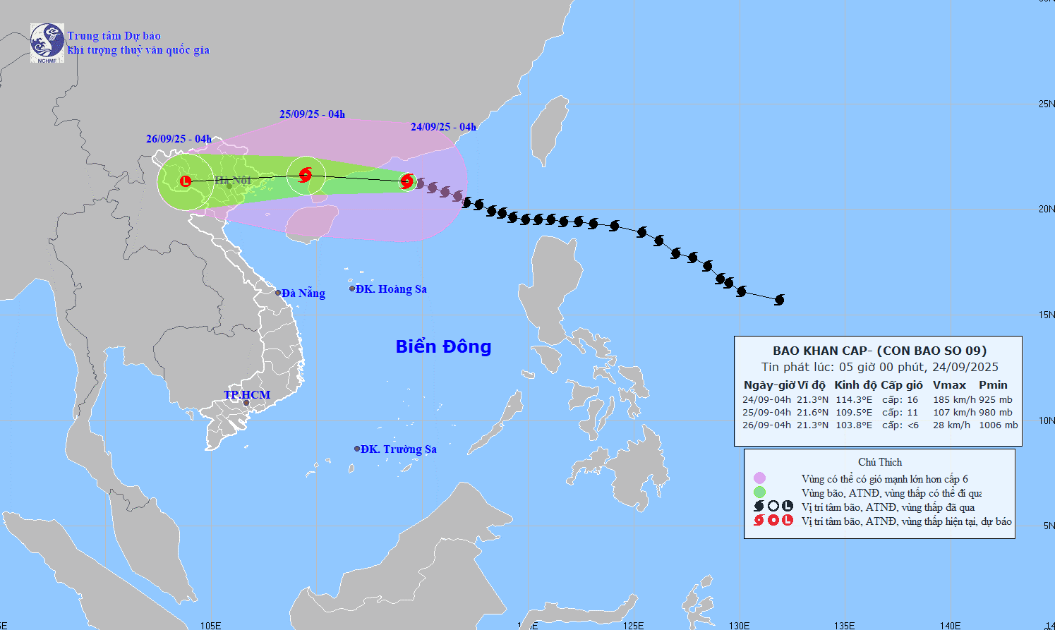 Siêu bão áp sát Quảng Ninh, Hà Nội gió mạnh, mưa lớn 250mm