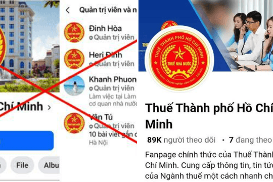 Cảnh báo fanpage của Thuế TP Hồ Chí Minh bị giả mạo