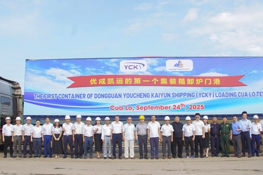 Nghệ An khai trương tuyến container quốc tế Cửa Lò - Dongguan