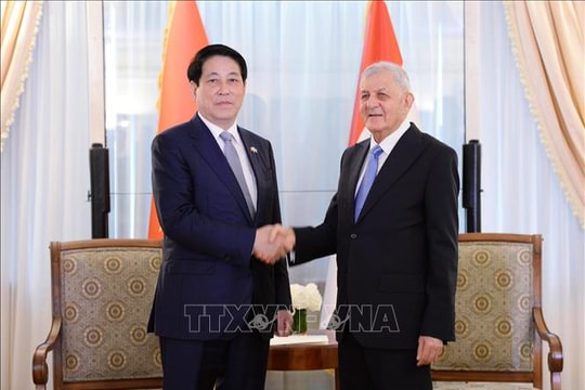 Chủ tịch nước Lương Cường gặp Tổng thống Iraq Abdul Latif Rashid